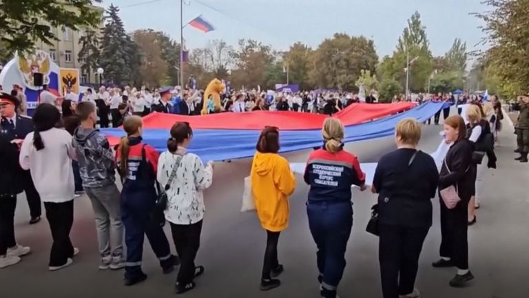 Russia annexation of Ukrainian regions - celebrations in Kherson 