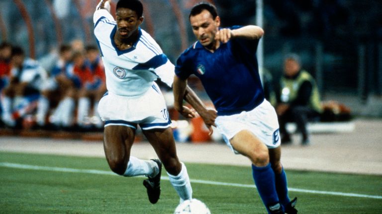 Schillaci in action against the US. Pic: AP