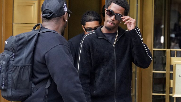 King Combs, son of music mogul Sean Combs, at the United States Court in Manhattan.
Pic: Reuters