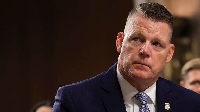 Acting Director of the U.S. Secret Service, Ronald L. Rowe, Jr. appears before a Senate Judiciary Committee hearing on the attempted assassination of Republican presidential nominee and former U.S. President Donald Trump, on Capitol Hill in Washington, U.S., July 30, 2024. REUTERS/Kevin Mohatt