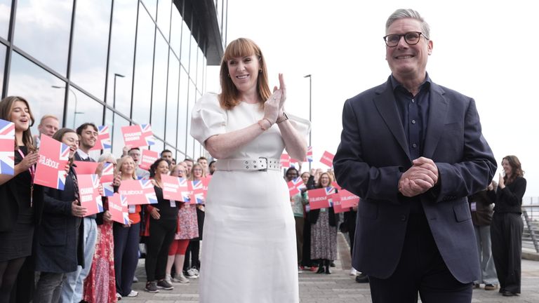 Prime Minister Sir Keir Starmer and Deputy Prime Minister Angela Rayner arrive ahead of the Labour Party Conference in Liverpool. Photo date: Saturday 21 September 2024.