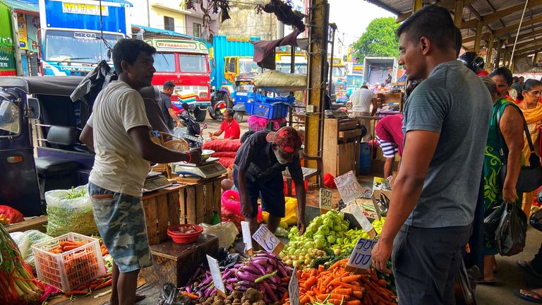 Vegetable market in Sri Lanka