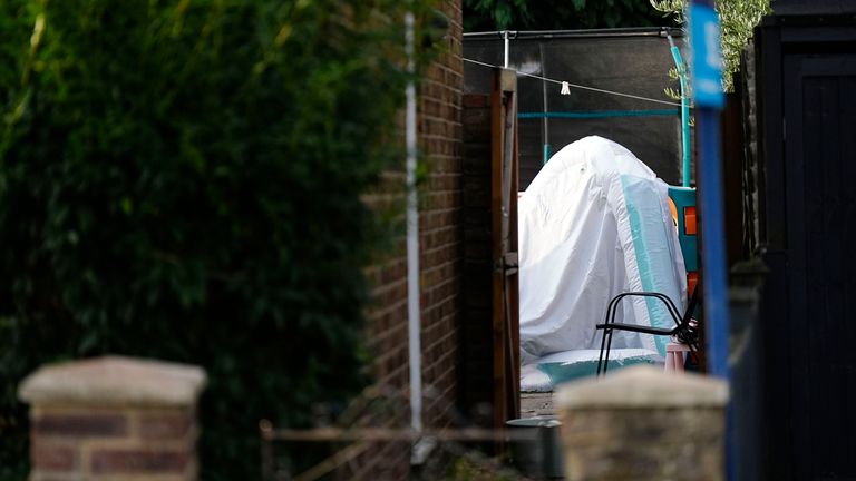 A view into the back garden of the property in Bremer Road. Pic: PA