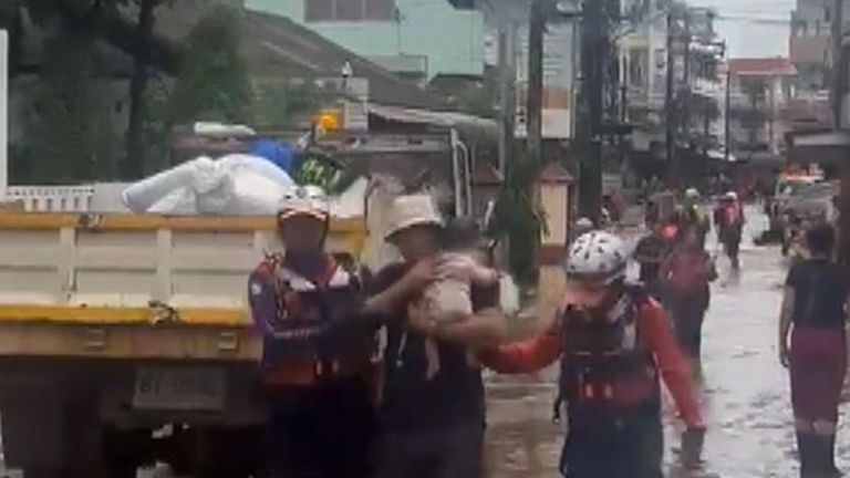 The flooding in areas of Thailand has been described as the worst in 30 years by Thai PBS.