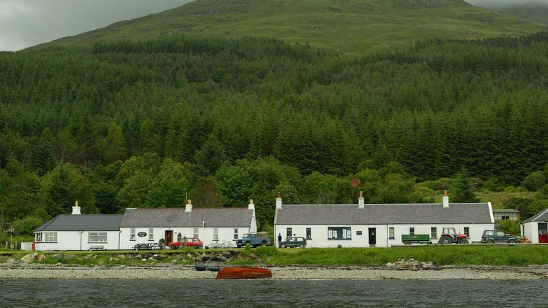 Mainland Britain's Remotest Pub "The Old Forge" certified by The Guinness Book of Records. It is seven nautical miles from the fishing port of Mallaig of the west coast of Scotland, situated on the bay of Loch Nevis, Gaelic for Heaven.