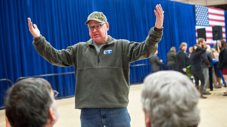 Tim Walz during a campaign event in Minnesota in 2016. Pic: AP