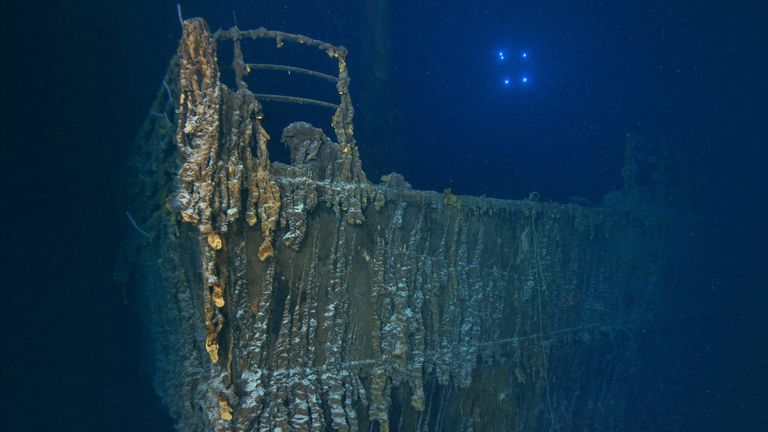 Titanic: Railings on ship's iconic bow have broken off and fallen to ...