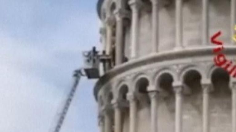 Firefighters rescue 45-year-old tourist from leaning tower of Pisa