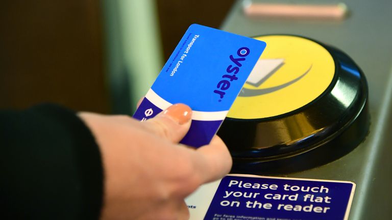 An Oyster card is used at a tube station in London.
Pic PA