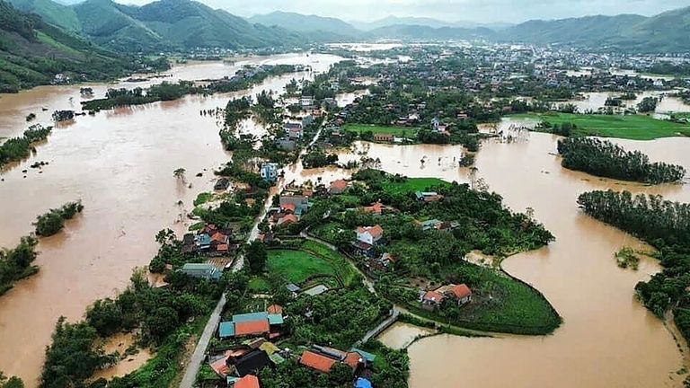 Flooding in Bac Giang province. Pic: Le Danh Lam/VNA via AP