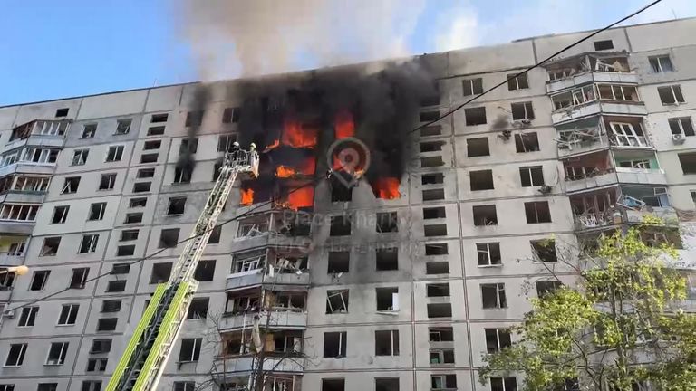 Guided bomb strike on apartment building injures dozens of people