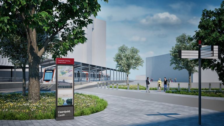 Plans for a tram through the city of Cardiff have been unveiled by Transport for Wales.  Pic: The Urbanists