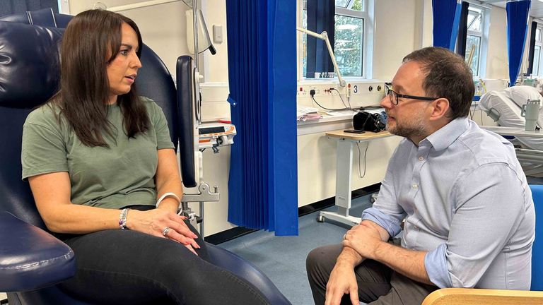 Emma Cullen and Dr Owen Pearson. Pic: Swansea Bay University Health Board