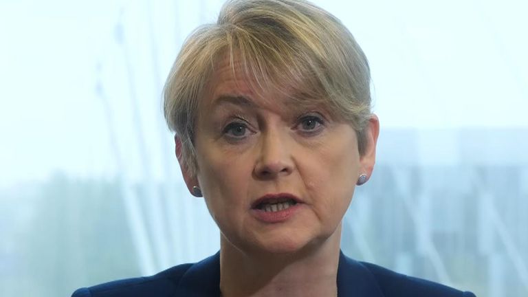 Yvette Cooper says the government is &#39;not looking at Albania&#39; as a place to send asylum seekers &#39;at the moment&#39;.