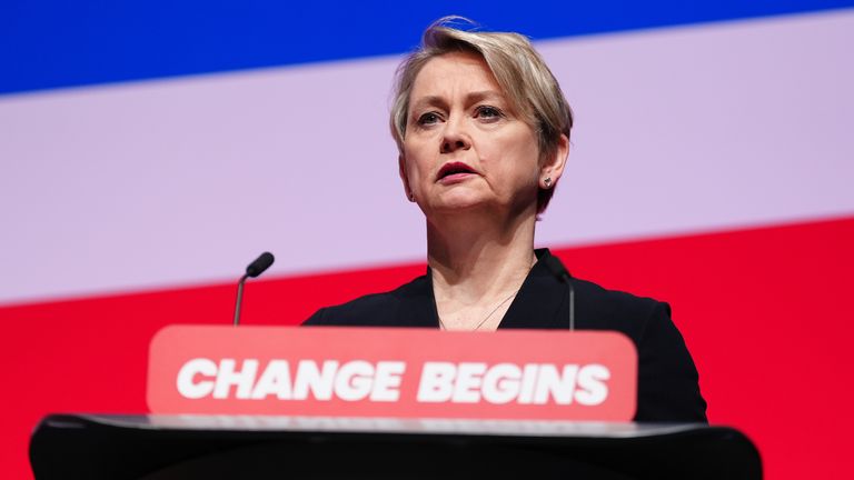 Home Secretary Yvette Cooper delivers her speech during the Labour Party Conference, at the ACC Liverpool. Picture date: Tuesday September 24, 2024.