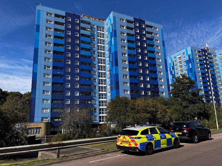 Handout photo issued by Bedfordshire Police of officers outside a property in Leabank, Luton, where three people were found dead this morning after officers were called at around 5.30am to reports of concerns for welfare. Picture date: Friday September 13, 2024.