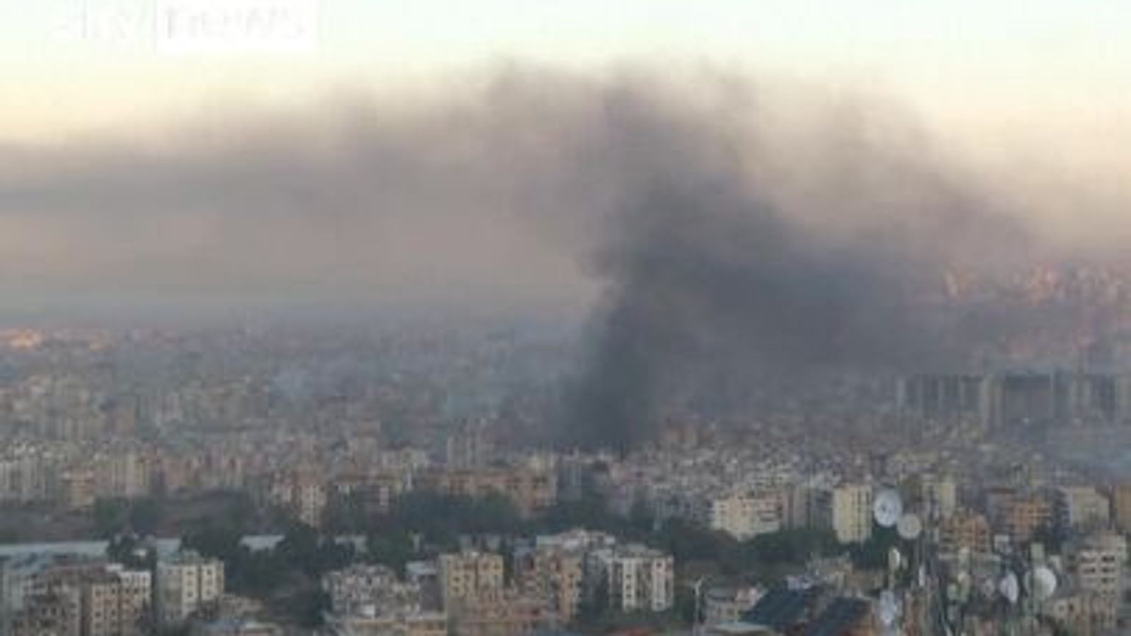 Plumes of smoke were seen rising over Beirut's skyline early Sunday as ...