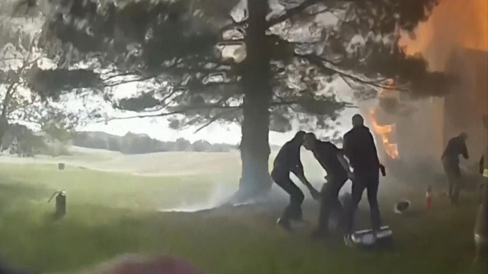 Woman rescued from basement of burning home in Ohio | US News | Sky News