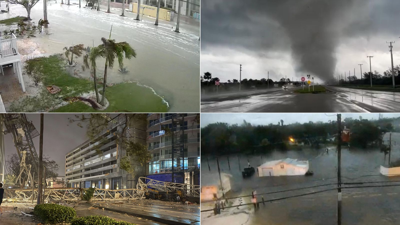 Deaths reported, emergency services suspended and roof ripped off stadium as Milton smashes into Florida