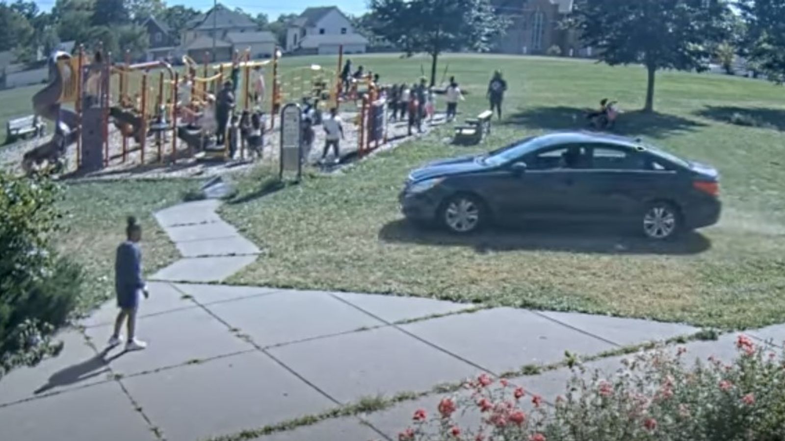 Video captures ten-year-old boy driving stolen car across ‘crowded’ school playground | US News