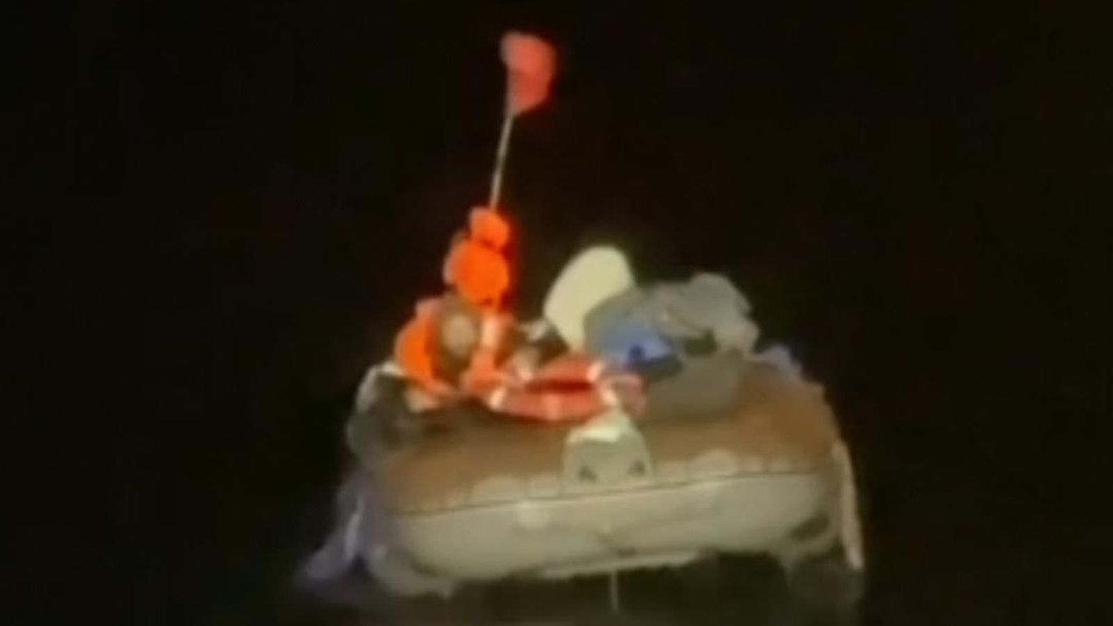 A Russian man was rescued after floating adrift off the Siberian coast