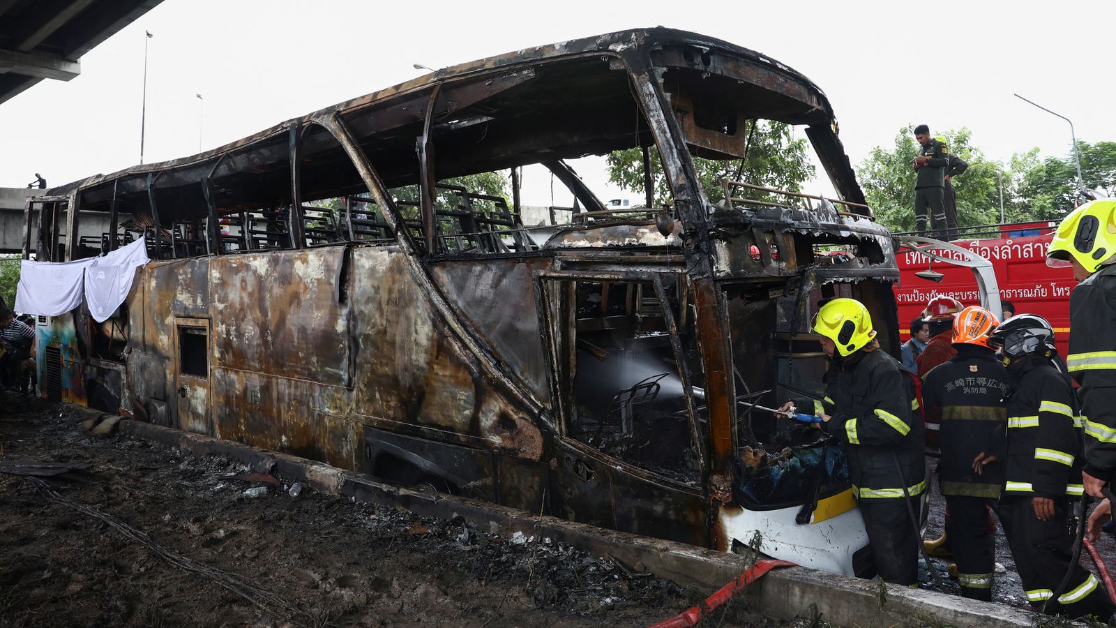 Thailand: School bus catches fire outside Bangkok with 25 feared dead