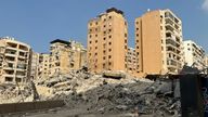 Rubble lies at a damaged site in the aftermath of Israeli strikes on Beirut's southern suburbs, amid the ongoing hostilities between Hezbollah and Israeli forces, Lebanon October 16, 2024. REUTERS/Ahmad Al-Kerdi