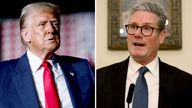 Donald Trump and Keir Starmer.
Pic:Reuters