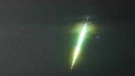 The Draconid meteor shower over Northumberland in 2021. Pic: PA