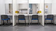 A view of a drugs consumption room, which allows users take heroin under medical supervision, at the NHS Enhanced Drug Treatment Facility at Hunter Street Health Centre in Glasgow. The UK's first safe drug consumption room was approved on Wednesday by the Glasgow City Integration Joint Board (IJB), which is made up of NHS and council officials. A �2.3 million consumption room is now planned for Hunter Street in the east end of the city. Picture date: Thursday September 28, 2023.
