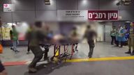 Injured brought to medical centre in Israel as officials say at least 40 hurt in drone strike
