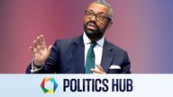 James Cleverly takes part in a Q & A in front of party members .
Pic: PA