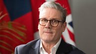 Keir Starmer during a TV interview at the Commonwealth Heads of Government Meeting in Samoa