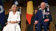 The King and Queen at Australian Parliament House in Canberra. Pic: PA