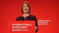 Chancellor Rachel Reeves addresses the International Investment Summit. Pic: PA
