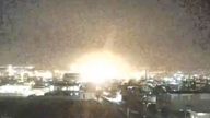 An explosion in Tal Rifaat, northern Syria. 
Pic: Reuters