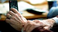 Generic old person watching TV. TV Licensing customers over 75 will remain covered by a free TV licence until 31 May 2020. PA Photo. Pic: PA