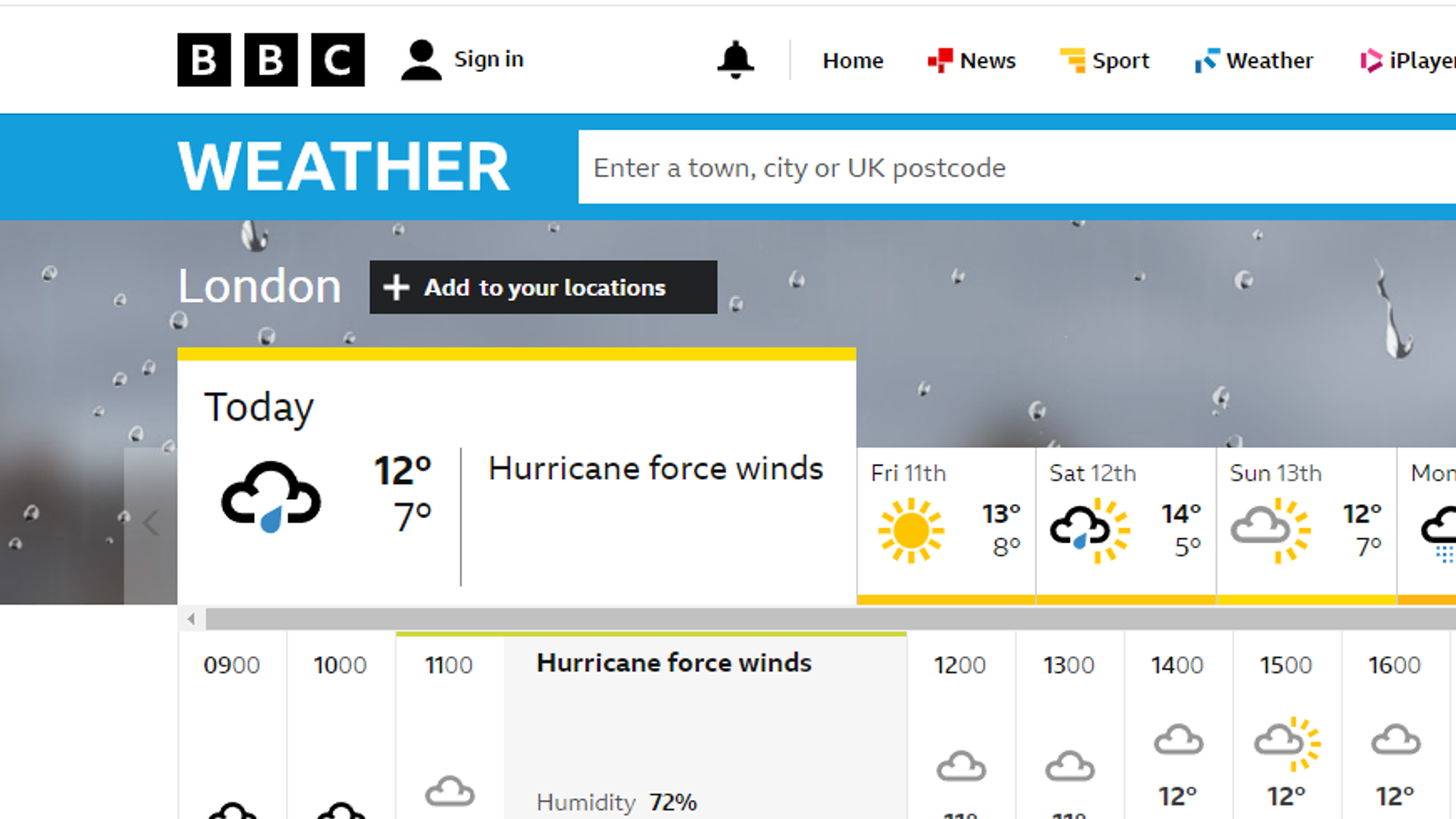 BBC weather app predicts hurricane force winds in London and 400C in ...