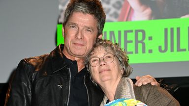 Noel Gallagher with Oasis photographer Jill Furmanowski on Abbey Road in 2024. Photo: Dave Hogan/Hogan Media/Shutterstock