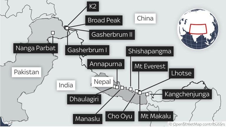 The 8000ers - the 14 highest mountains in the world