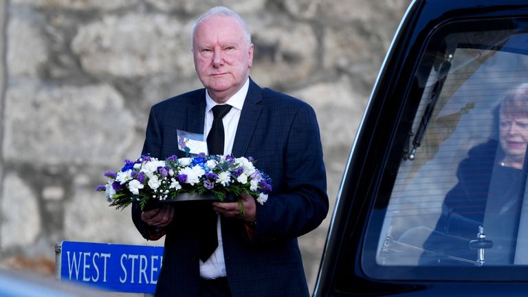 Former MSP Alex Neil arriving for the funeral service for former first minister of Scotland Alex Salmond, at Strichen Parish Church in Strichen, Fraserburgh. The former Alba Party and SNP leader died of a heart attack while attending a conference in North Macedonia earlier this month. Picture date: Tuesday October 29, 2024.