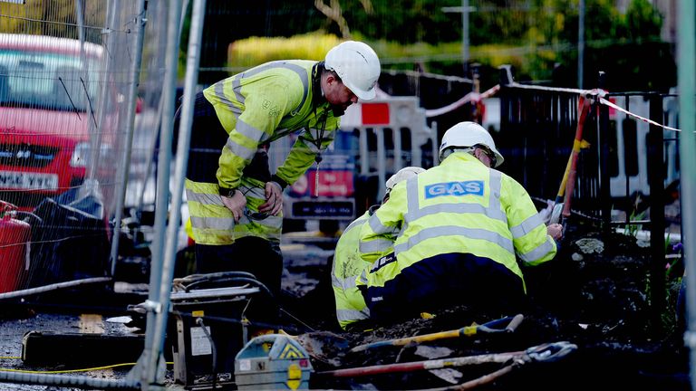 The scene at Kellie Place in Alloa.
Pic: PA