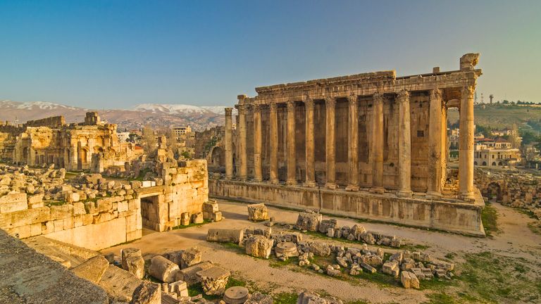 Massive ruins of the Temple of Bacchus and the part of the Temple of Jupiter at Baalbek. Pic: iStock