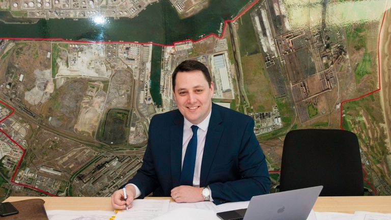 Undated handout photo issued by Tees Valley Combined Authority of Tees Valley Mayor Ben Houchen, as a £4 billion project to build an industrial-scale carbon capture, utilisation and storage (CCUS) facility in north-east England has been approved by the Government. Pic: PA