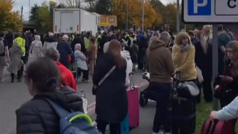 One person on social media described the area outside the airport as 'chaos'