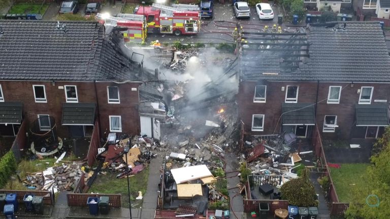 Northumbria Police said six others were taken to hospital ‘with varying injuries’ after the blast and subsequent fire.
