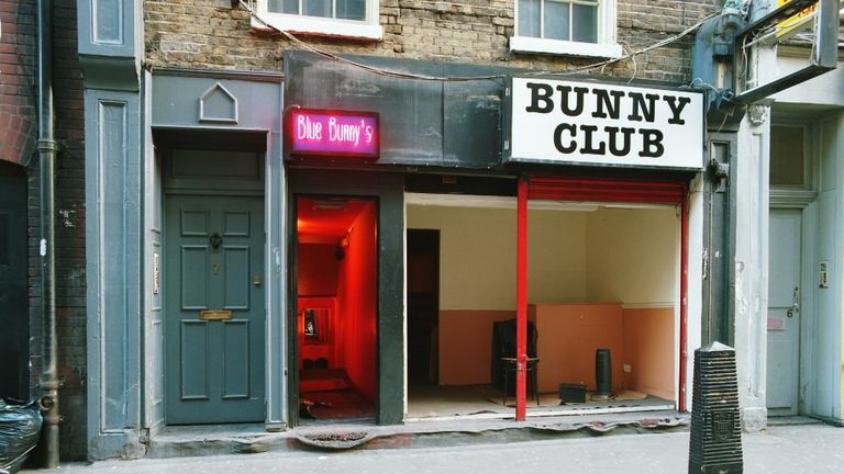 The Blue Bunny Club in Archer Street, Soho, where 23-year-old student Camille Gordon was working in 2004, when she was stabbed in the heart on the doorstep by a customer.
Pic: Met Police/PA