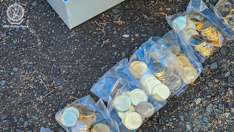 Bluey Coins seized by New South Wales Police.
Pic: AP