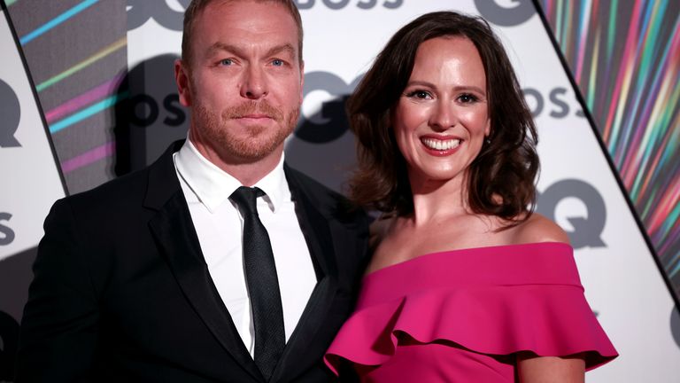 Chris Hoy and his wife Sarra Kemp at the GQ Men of the Year Awards 2021. Photo: Reuters