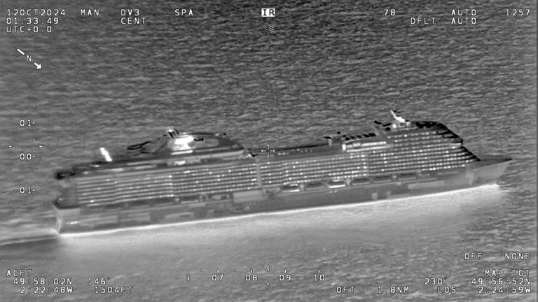 A French navy helicopter found a person and hoisted them from the water. 